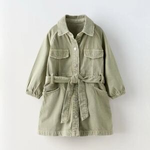 Zara Belted Twill Dress Toddler 2T